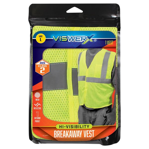 Viswerx Hi-Vis Breakaway Vest - ANSI CL2 LG 127-22013